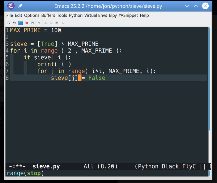 GNU/Emacs with Python