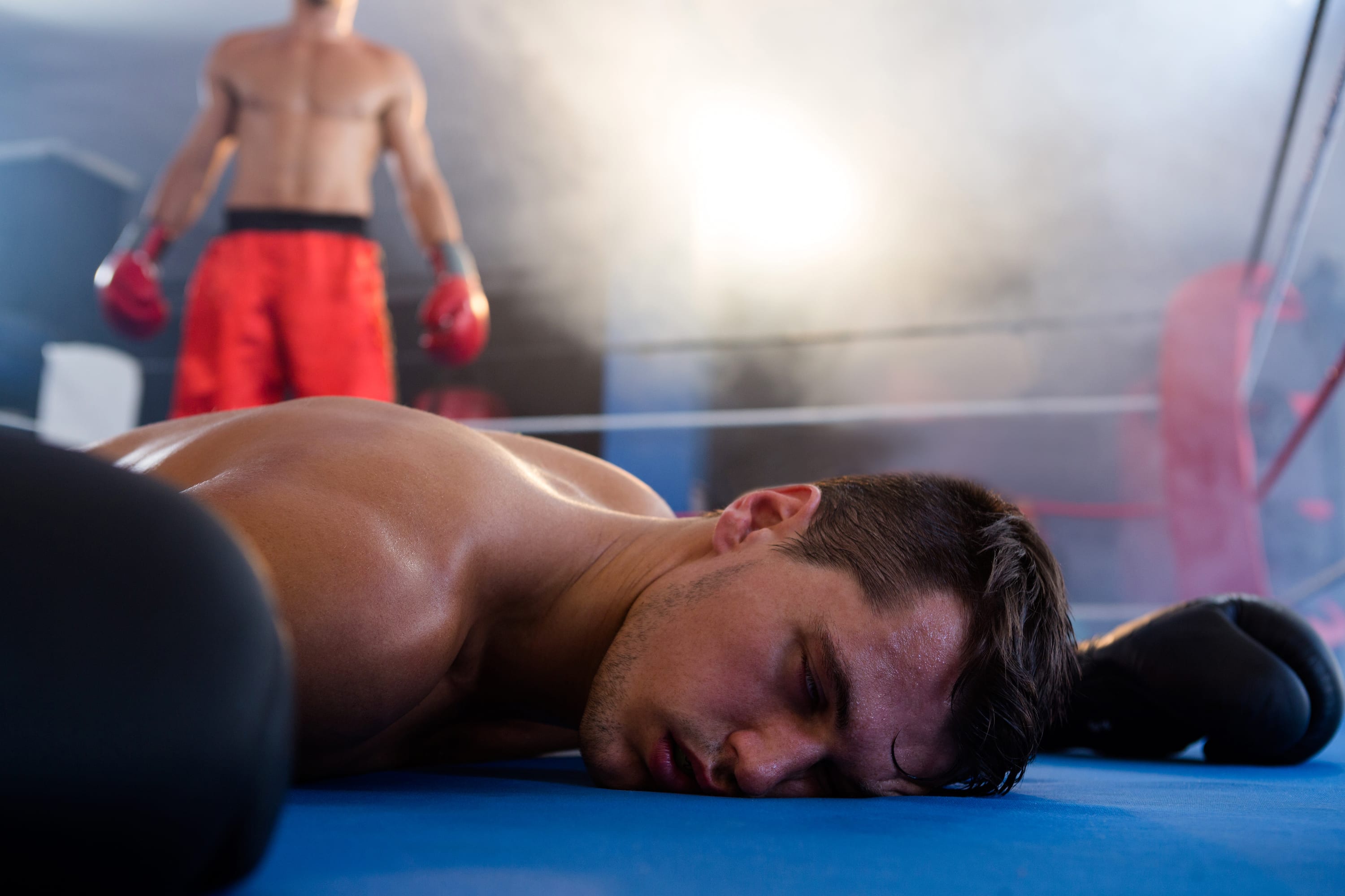 Boxer lying on the floor